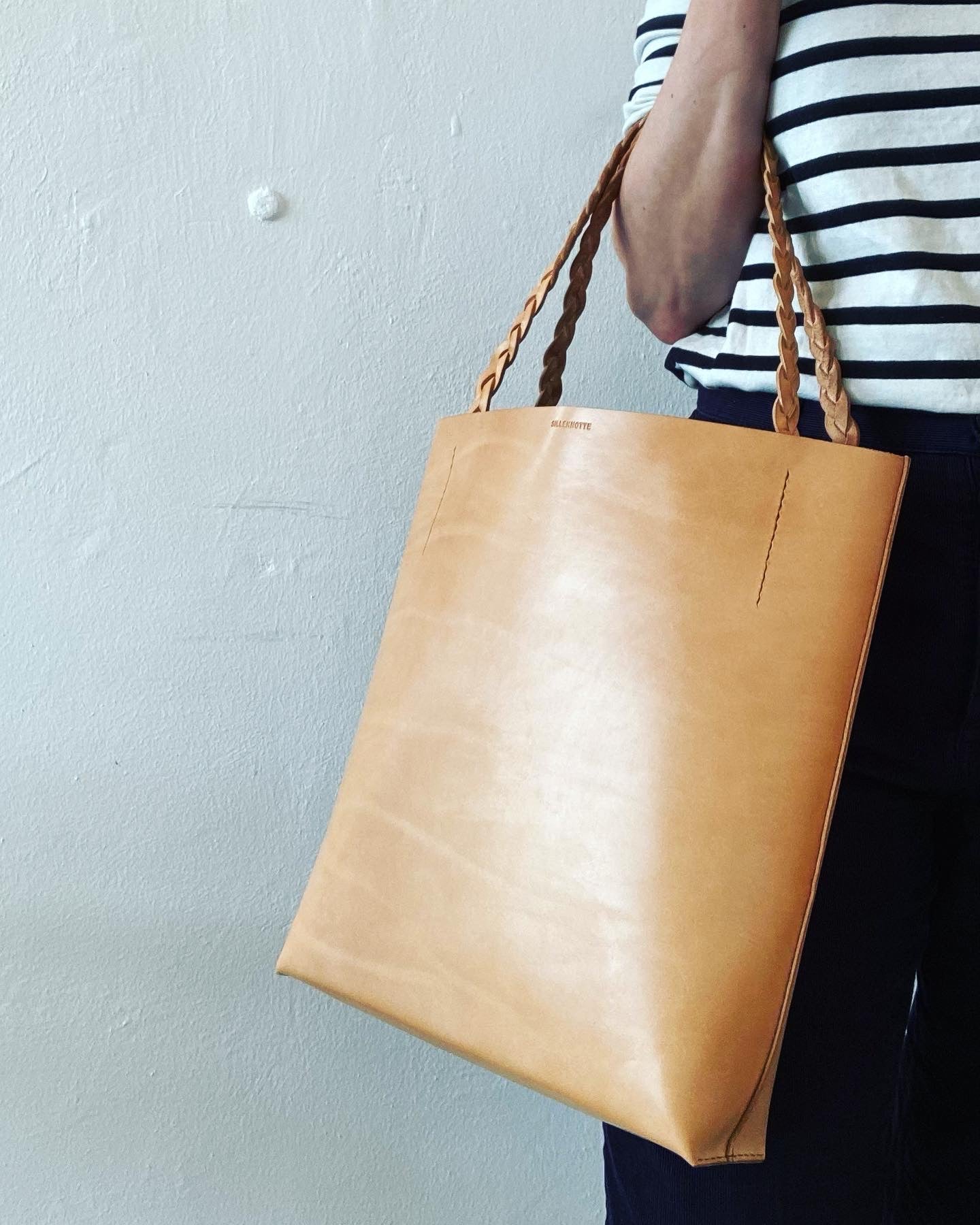 Leather tote &amp; shoulder bag : MIMI (natural)
