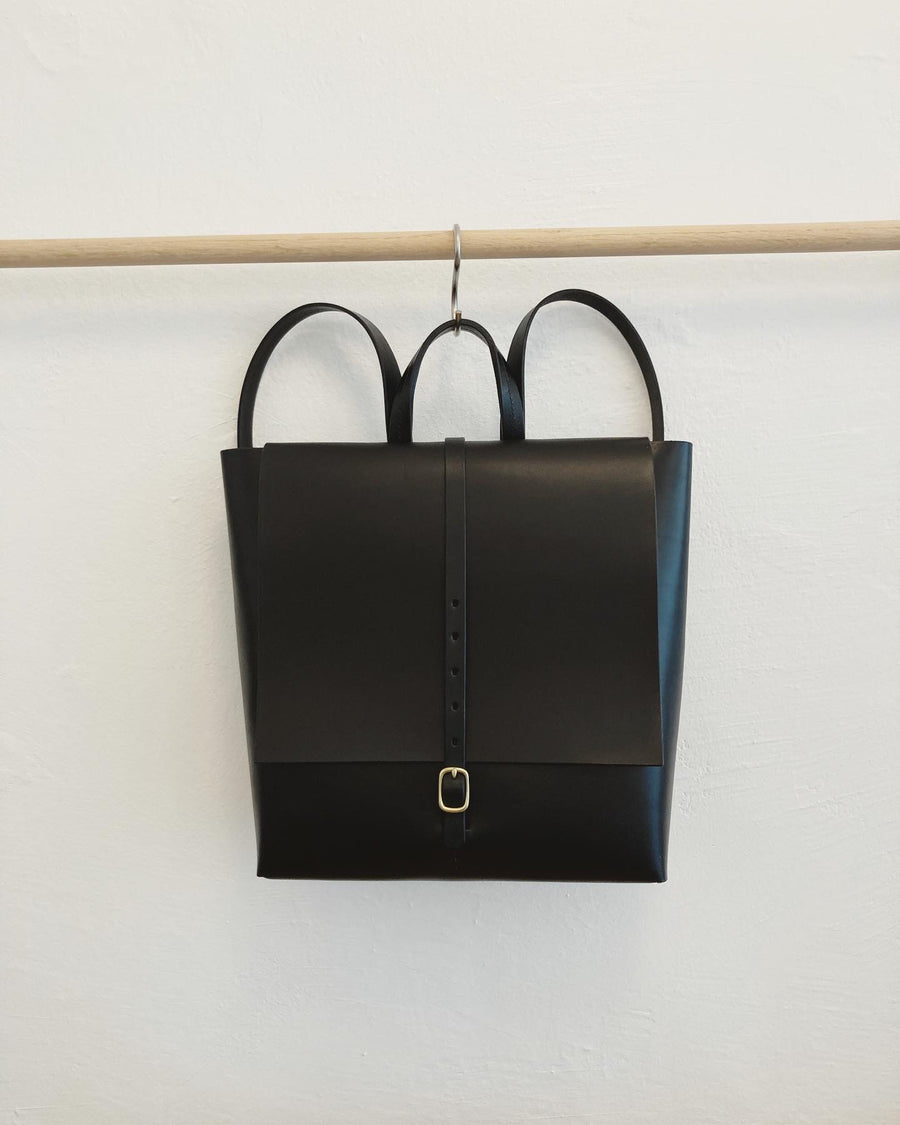 Leather backpack : KATHRINE (black)