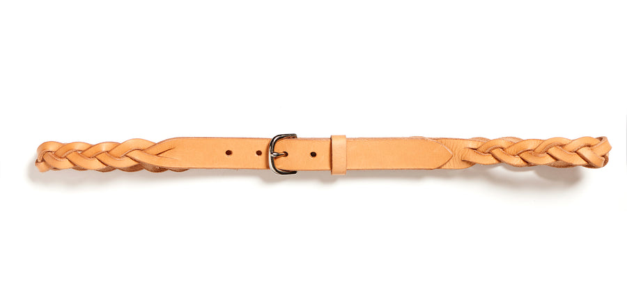 Plaited leather belt: HELLE (natural)