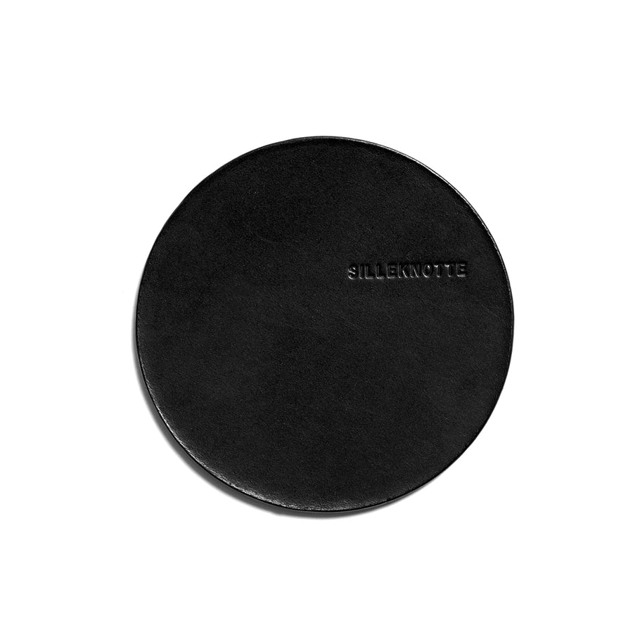 Leather coaster: VINO small (black) - set of 4