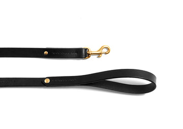 Leather dog leash: MESTER (black)