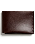 Leather bifold wallet: BECH (dark brown)