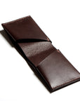 Leather bifold wallet: BECH (dark brown)