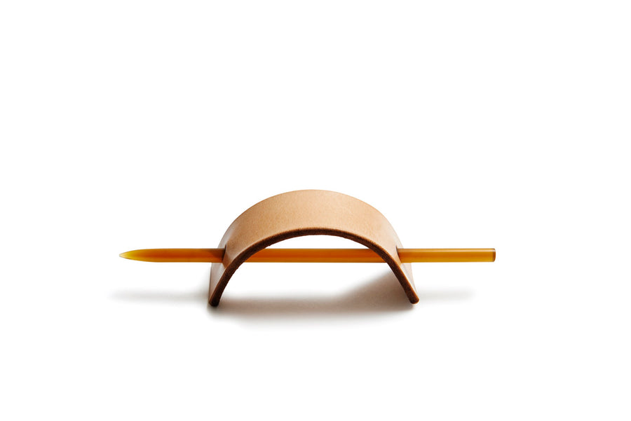 LEATHER & HORN HAIR PIN: ARC (NATURE)