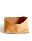 Leather basket: FOLD - medium (natural)